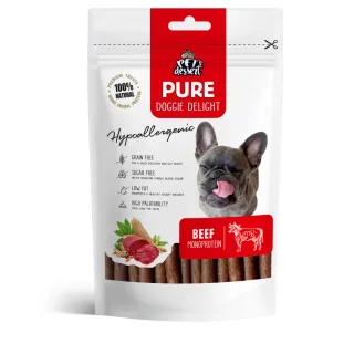 PET'S DESSERT Pure Doggie Delight Hypoallergenic, XS-XL, Vită, punguță recompense monoproteice fără cereale câini, alergii, 80g