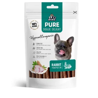 PET'S DESSERT Pure Doggie Delight Hypoallergenic, XS-XL, Iepure, punguță recompense monoproteice fără cereale câini, alergii, 80g