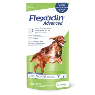 VETOQUINOL Flexadin Advanced , supliment sistem articular câini, comprimate masticabile VETOQUINOL Flexadin Advanced , S-XL, supliment sistem articular câini, punguță, 30 comprimate masticabile