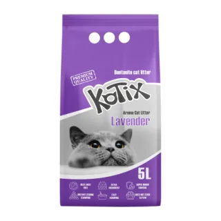Asternut igienic pentru pisici bentonita Kotix, 5l, aroma Lavanda