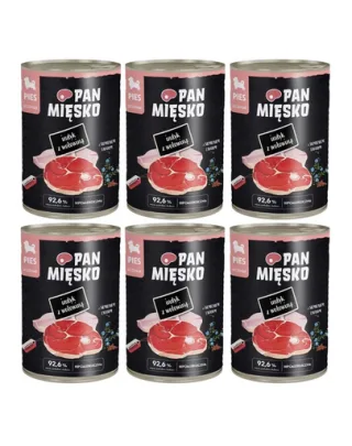 PAN MIĘSKO Curcan cu vită hrană umedă pentru căței 6x400 g