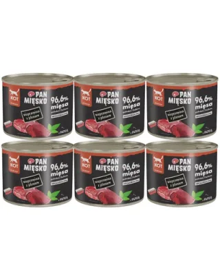 PAN MIĘSKO Porc cu cerb hrană umedă pentru pisici 6x200 g