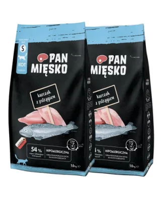 PAN MIĘSKO Hrană uscată pentru pisici pui cu păstrăv S 2x1,6 kg