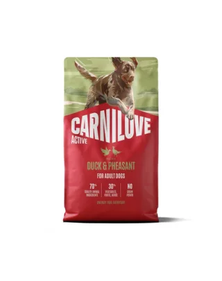 Hrană câini activi CARNILOVE Active Dog Duck and Pheasant Adult 4 kg rață și fazan