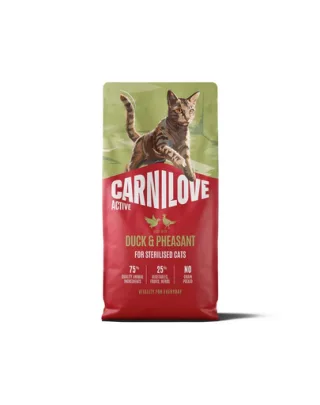 Hrană pisici sterilizate CARNILOVE Active Cat Duck and Pheasant Sterilised 6 kg rață și fazan