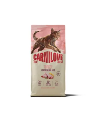 Hrană pisici sterilizate 6 kg CARNILOVE True Fresh Cat Turkey Sterilised, curcan