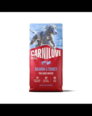 Hrană câini adulți de rasă mare 12 kg CARNILOVE Active Dog Salmon &amp; Turkey Adult Large Breeds somon și curcan