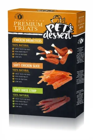 Pet s Dessert Premium Treats Mix cu Pui si Rata pentru Caini 3x80 Gr