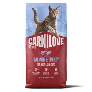 Hrana uscata pisici, Carnilove Active Cat Dry Salmon  Turkey Sterilised Adult All Breeds 6 kg
