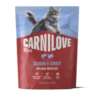 Hrana uscata pisici, Carnilove Active Cat Dry Salmon  Turkey Adult Large Breeds 400 g