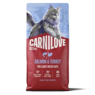 Hrana uscata pisici, Carnilove Active Cat Dry Salmon  Turkey Adult Large Breeds 6 kg