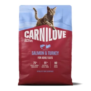 Hrana uscata pisici, Carnilove Active Cat Dry Salmon  Turkey Adult All Breeds 2 kg