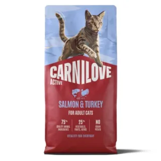 Hrana uscata pisici, Carnilove Active Cat Dry Salmon  Turkey Adult All Breeds 6 kg