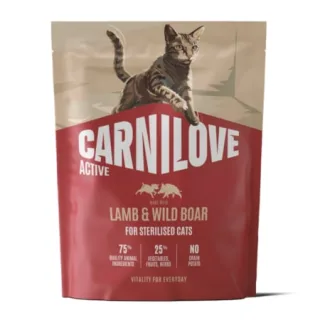 Hrana uscata pisici, Carnilove Active Cat Dry Lamb  Wild Boar Sterilised Adult All Breeds 400 g