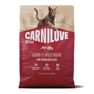 Hrana uscata pisici, Carnilove Active Cat Dry Lamb  Wild Boar Sterilised Adult All Breeds 6 kg