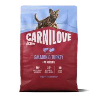 Hrana uscata pisici, Carnilove Active Cat Dry Salmon  Turkey Kittens All Breeds 2 kg
