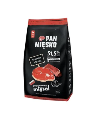 PAN MIĘSKO hrana pentru caini adulti cu vita si capra M 2x20 kg