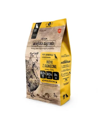 WIEJSKA ZAGRODA Hrana uscată curcan cu miel pentru câini, crochete M 2x2 kg