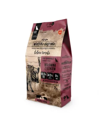 WIEJSKA ZAGRODA Hrana uscată caini de talie mare, cu vita si mistret 2x2 kg