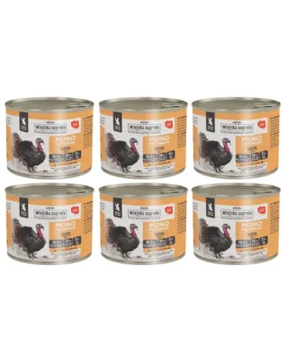 WIEJSKA ZAGRODA Hrană umedă monoproteică cu curcan pentru pisici 6x200 g