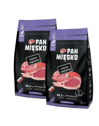 PAN MIĘSKO Vitel si miel hrana pentru seniori M 2x3 kg