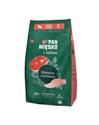 PAN MIĘSKO hrana caine rasa medie M 2x9 kg ierburi aromatice, vita si iepure