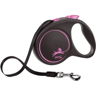 Lesa caini, Flexi, pana la 15 kg, S, 5 m, roz