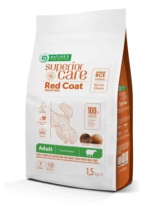 Hrana uscata caini, Superior Care Red Coat Grain Free Adult SmalllMini Breeds cu Miel 1,5 kg