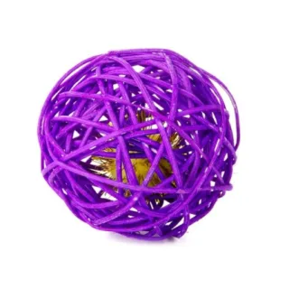 Jucarie pentru pisici Minge Violet  Clopotel 6 cm