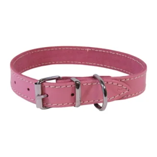 Zgarda din piele pentru caini Trixie Roz 2,0   45 cm