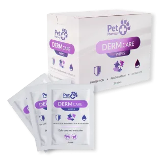 Servetele Umede Antibacteriene, VetFood, DermCare Wipes, 20 buc