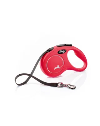 FLEXI New Classic lesa automata cu banda pentru caini, rosu, marimea S, 5 m