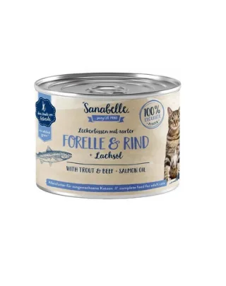 SANABELLE Trout&amp;Beef 195 g conserva cu pastrav si vita pentru pisica
