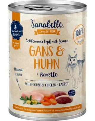 SANABELLE Goose&amp;Chicken 380 g conserva pisica, gasca si pui