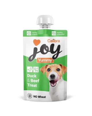 CALIBRA Joy Dog Yummy Duck and Beef Treat 100 g recompensă cremoasă pentru câini cu rață și vită