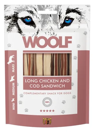 WOOLF DOG SNACKS Long Chicken & Cod Sandwich 100g