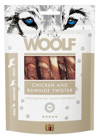 WOOLF DOG SNACKS Chicken and Rawhide Twister 100g