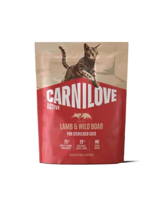 Hrană pisici sterilizate CARNILOVE Active 400 g cu miel și mistreț