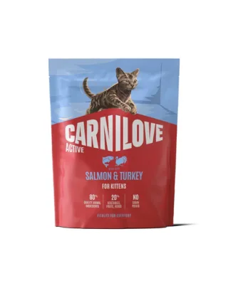 Hrană pentru pisoi CARNILOVE Active Cat Salmon and Turkey for Kittens 400 g somon și curcan