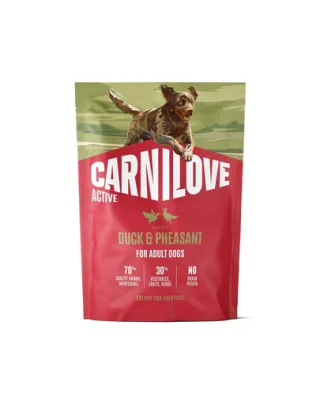 Hrană câini activi CARNILOVE Active Dog Duck and Pheasant Adult 1,5 kg rață și fazan