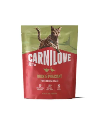 Hrană pisici sterilizate CARNILOVE Active Cat Duck and Pheasant Sterilised 400 gr rață și fazan