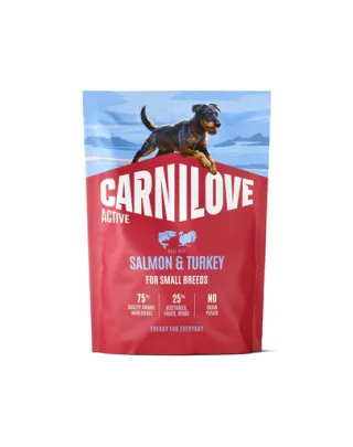 Hrană câini talie mică CARNILOVE Active Dog Salmon &amp; Turkey Adult Small Breeds 1,5 kg somon și curcan