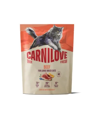 Hrană pisici talie mare CARNILOVE True Fresh Beef 400 g cu vită