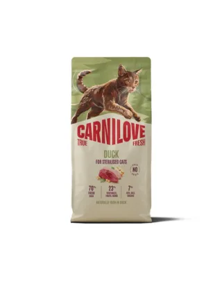 Hrană pisici sterilizate 6 kg CARNILOVE True Fresh Cat Duck Sterilised cu rață