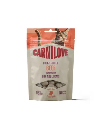 CARNILOVE Freeze-Dried Snack Beef cu iarba-mâței recompensă liofilizată pentru pisici 40 g