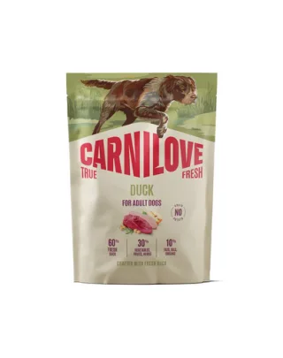 Hrană cu rață CARNILOVE True Fresh Dog Duck Adult 1,5 kg pentru câini adulți