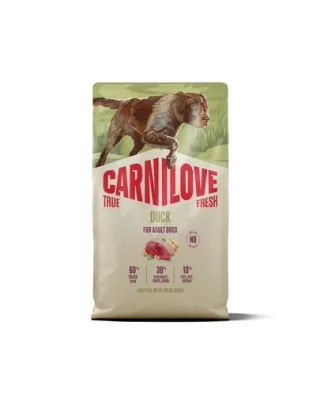 Hrană câini CARNILOVE 12 kg True Fresh Dog Duck Adult cu rață
