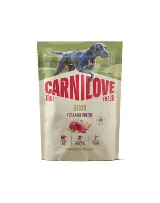 CARNILOVE True Fresh Dog Duck Adult Large Breeds 1,5 kg hrană uscată cu rață pentru câini adulți de rase mari