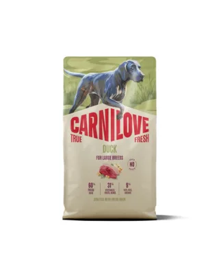 Hrană câini talie mare CARNILOVE True Fresh Dog Duck Adult Large Breeds 4 kg cu rață