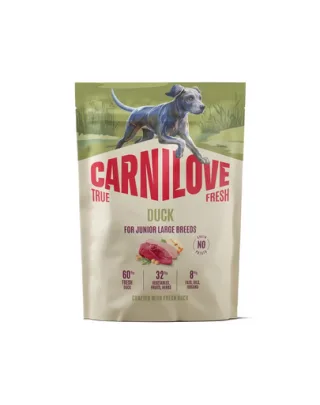 CARNILOVE True Fresh Dog Duck Junior Large 1,5 kg hrană câine junior rasă mare, cu rață